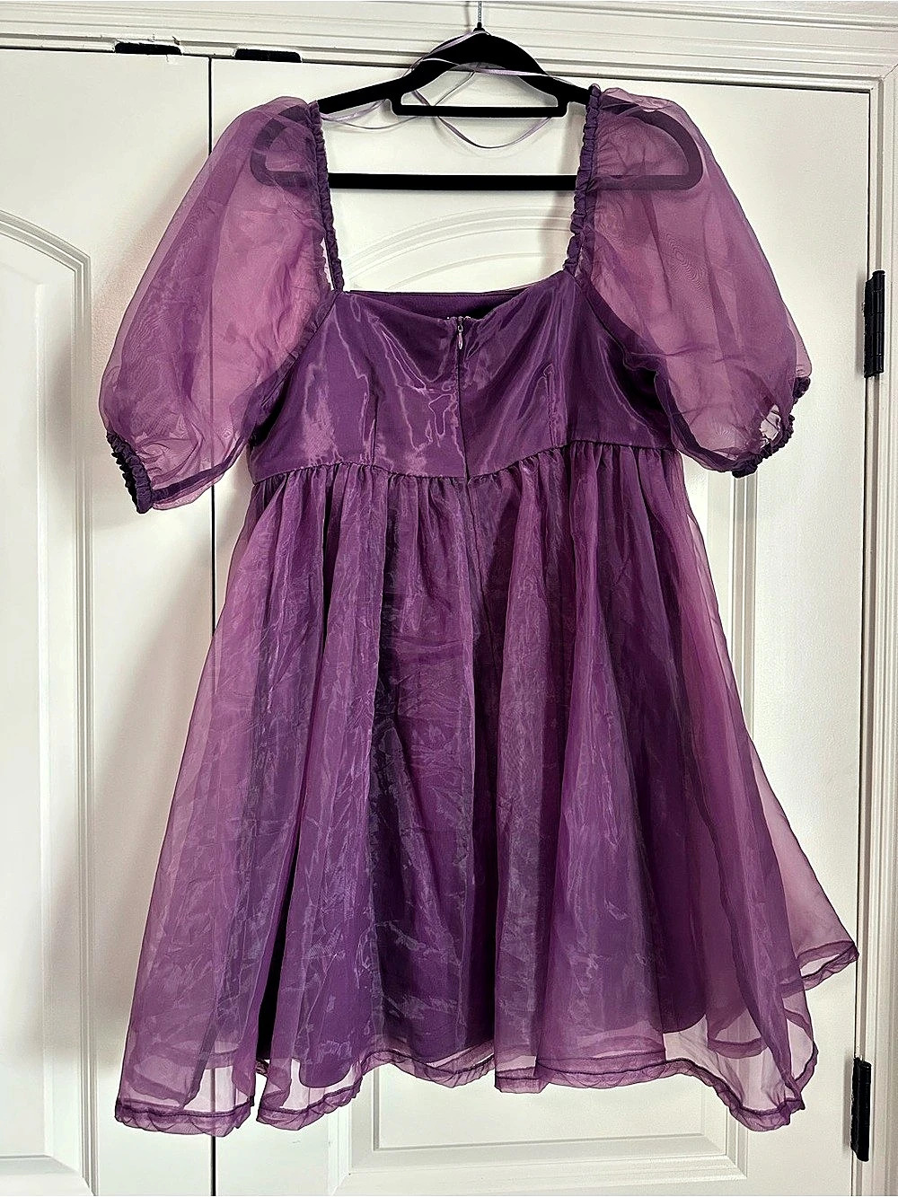 ICEC Puff Sleeve Mini Dress in Purple Size Large